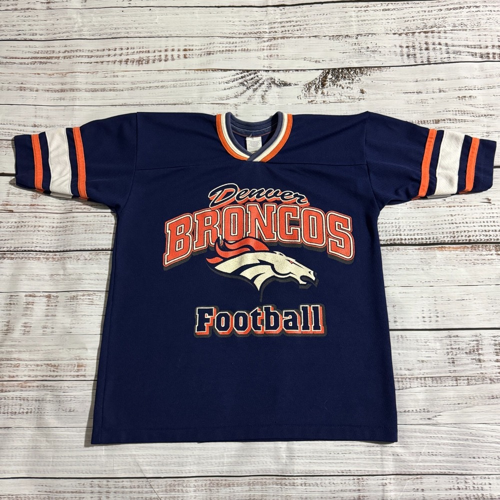 Vintage Denver Broncos Blank Jerseyโ Blue Youth Size Large (14-16)